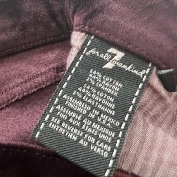 7 for all mankind velvet slim kick pants in boysenberry - Picture 6 of 9